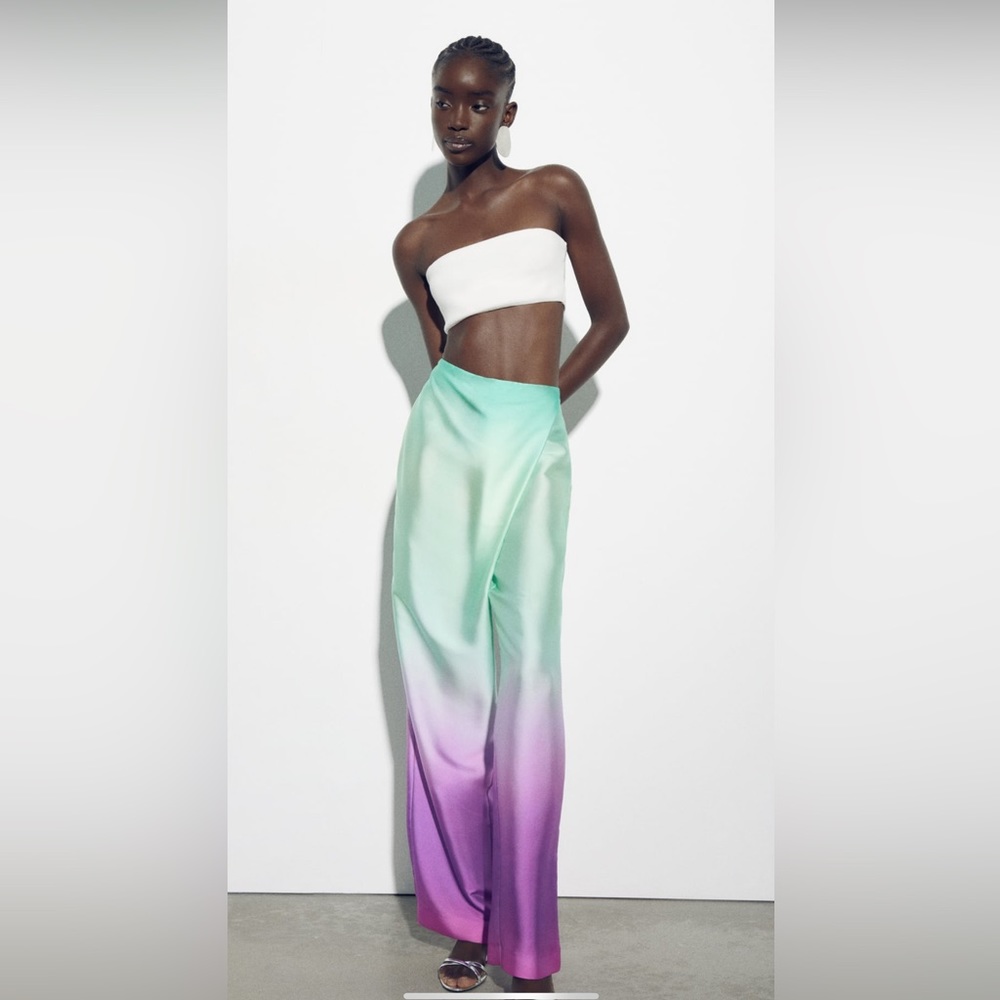 Zara tie dye print pareo pants